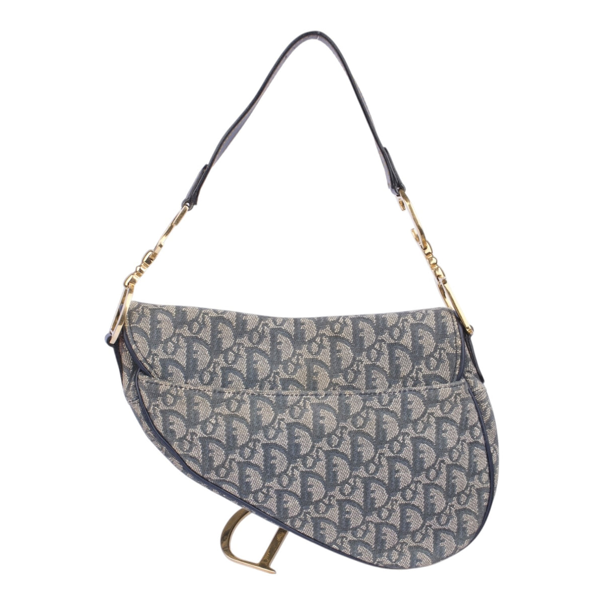 Christian Dior Monogram Oblique Denim Saddle Shoulder Bag