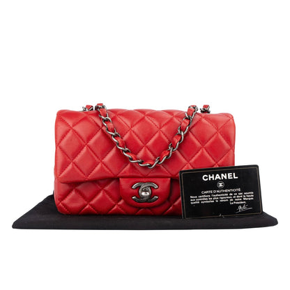 Chanel Quilted Lambskin Antique Single Flap Crossbody Bag