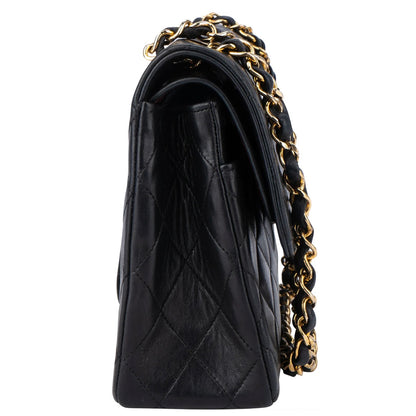 Chanel Quilted Lambskin 24K Gold Double Flap Crossbody Bag