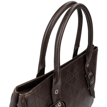 Christian Dior Quilted Cannage Leather D Buckle Shopping Tote Handbag