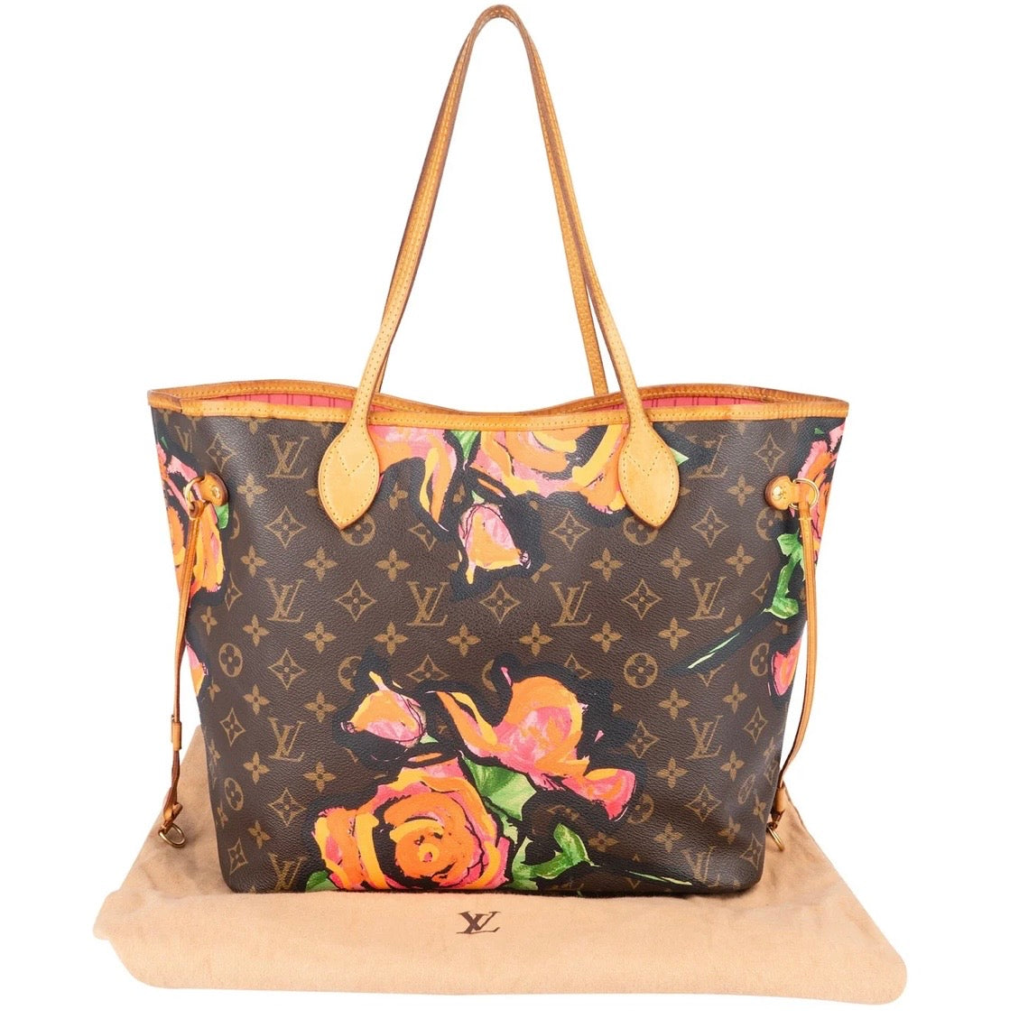 Louis Vuitton Monogram Canvas Limited Roses Neverfull MM Shoulder Bag
