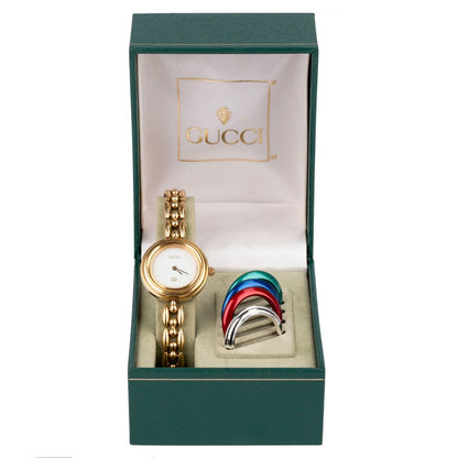 Gucci Gold Tone Change Bezel 11/12 Women Watch