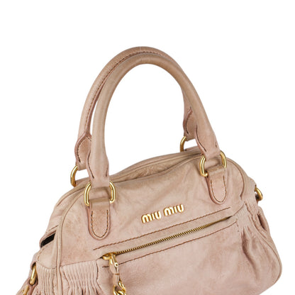 Miu Miu Nero Leather Padlock Handbag