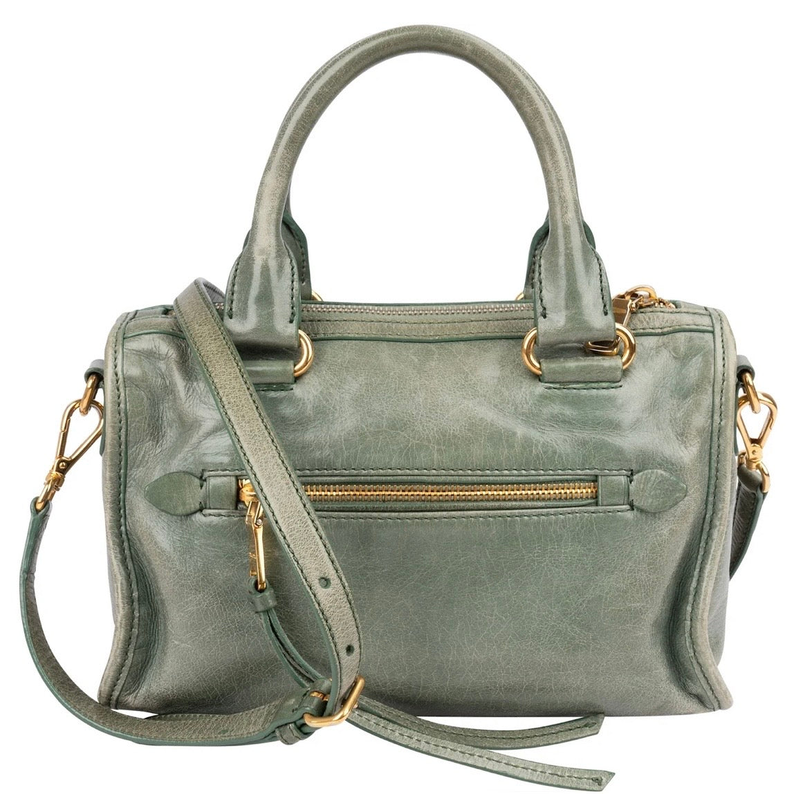 Miu Miu Vitello Shine Leather Mini Bauletto Handbag