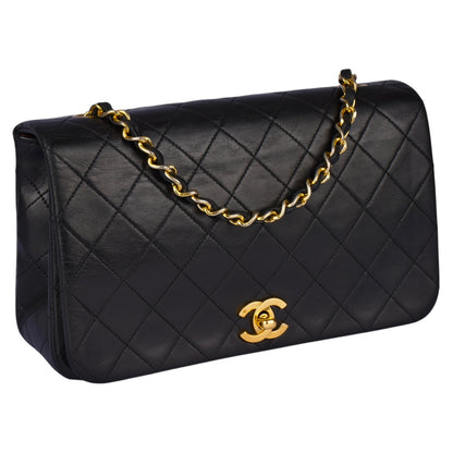 Chanel Quilted Lambskin 24K Gold Single Flap Crossbody Bag