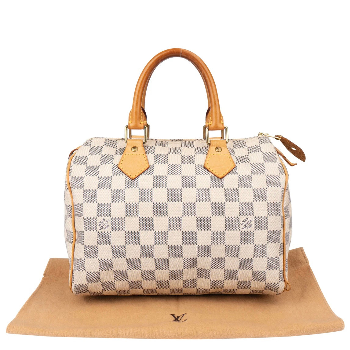 Louis Vuitton Damier Azur Monogram Speedy 25 Handbag