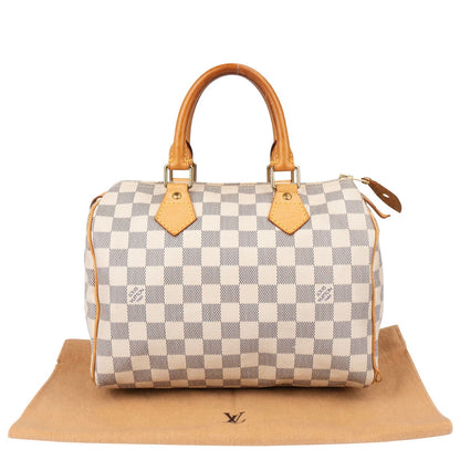 Louis Vuitton Damier Azur Monogram Speedy 25 Handbag