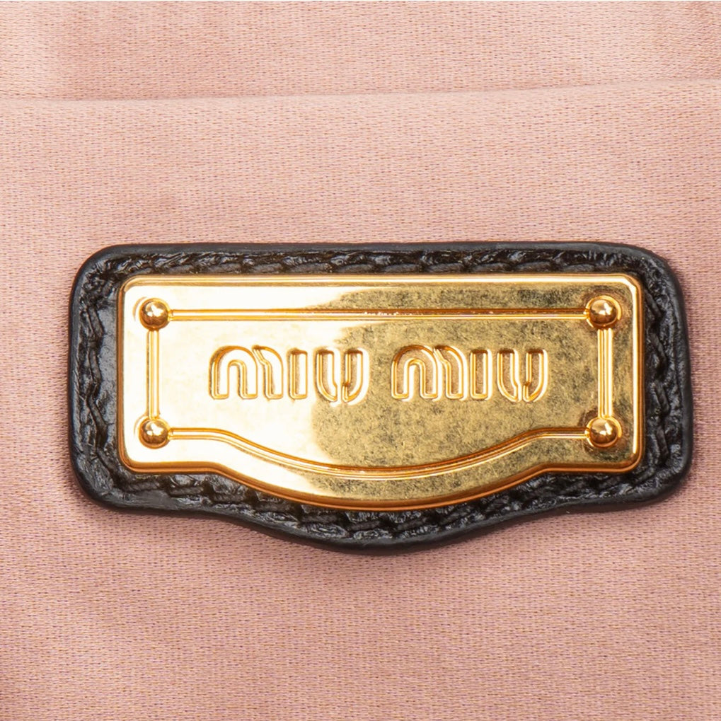 Miu Miu Black Leather Classic City Handbag