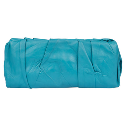 Prada Turquoise Pleated Satin Evening Clutch Bag