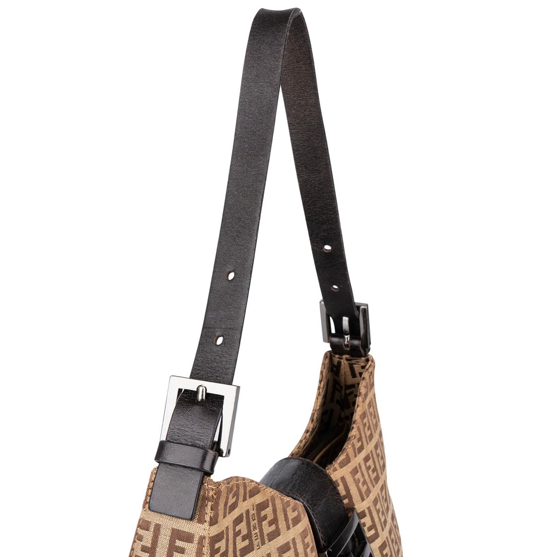 Fendi FF Monogram Baguette Buckle Shoulder Bag