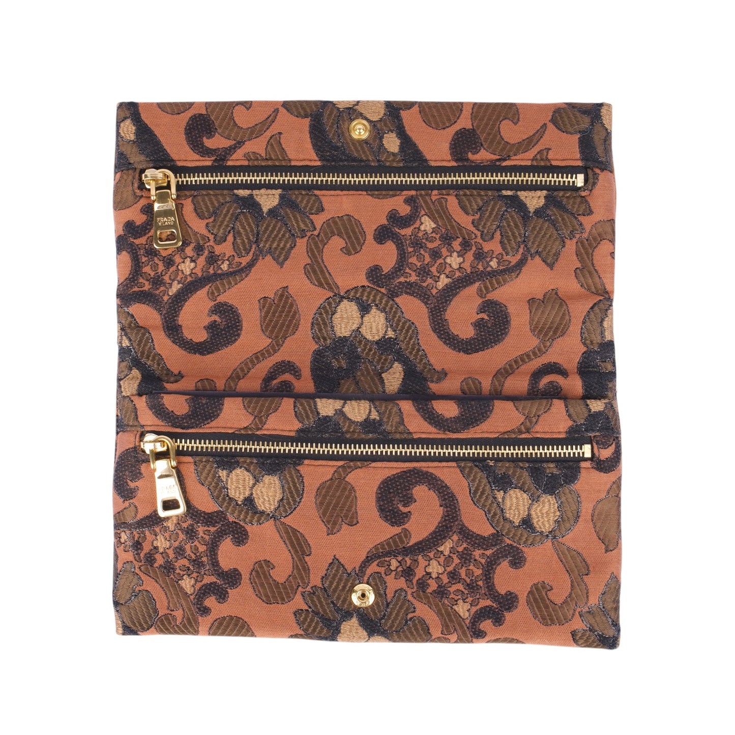 Prada Brocard Chestnut Wallet
