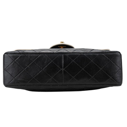 Chanel Quilted Lambskin 24K Gold Bicolor Single Flap Crossbody Bag