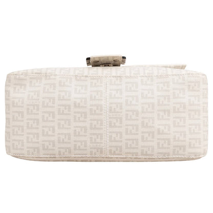 Fendi Zucchino Canvas Chain Baguette Mamma Shoulder Bag