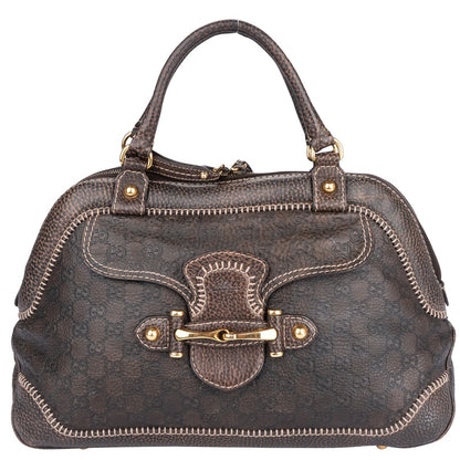 Gucci GG Leather Monogram Horsebit Handbag