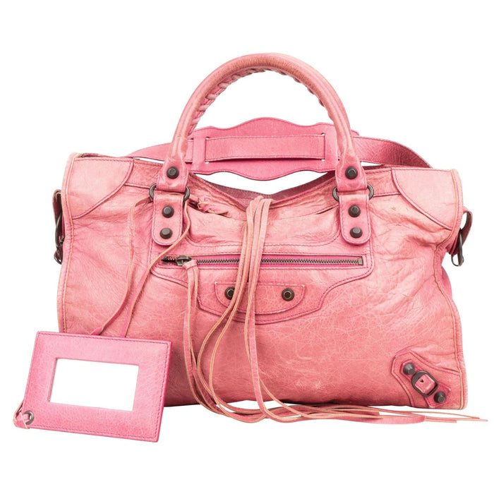 Balenciaga Pink Leather Classic City Handbag