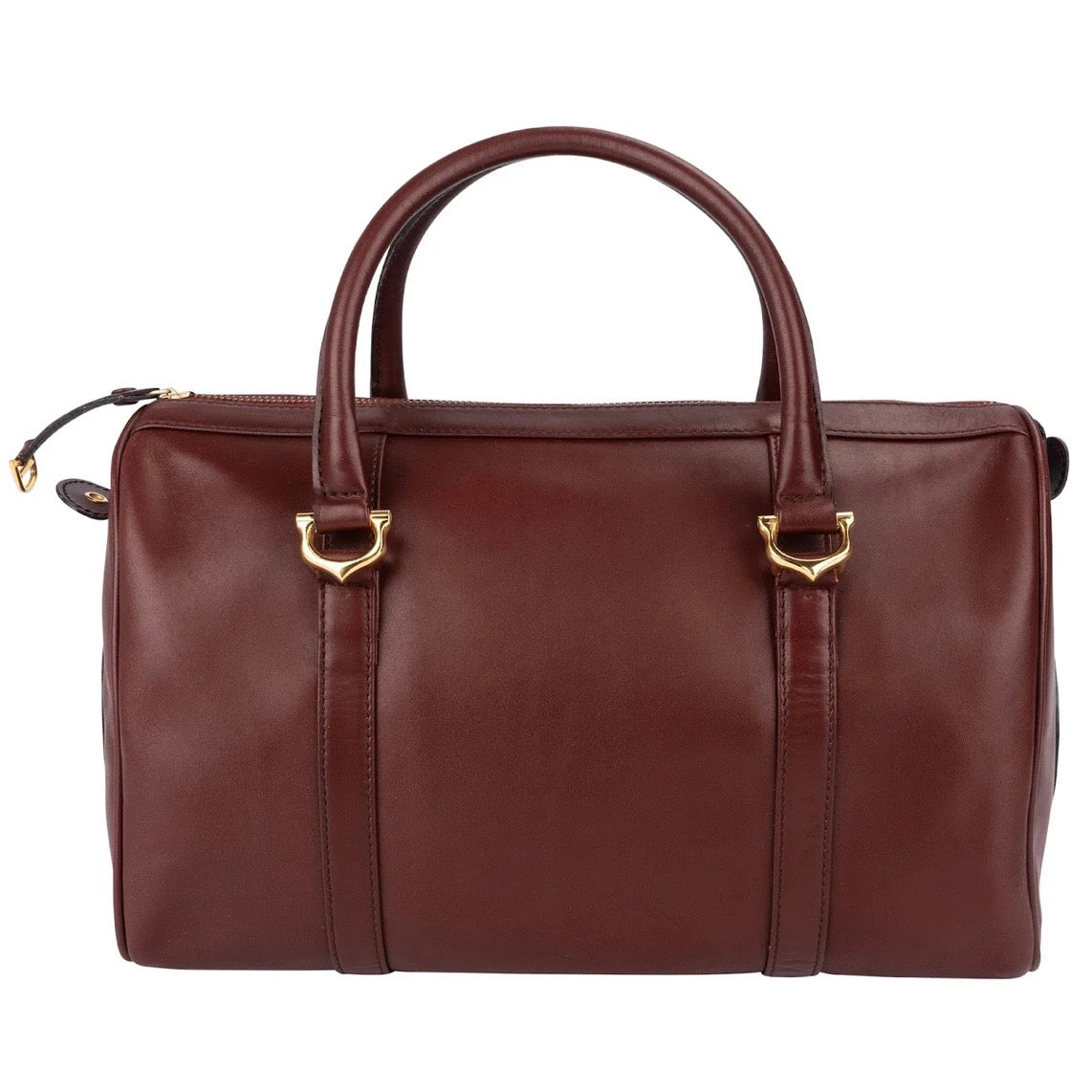 Cartier Bordeaux Leather Must de Cartier Boston Handbag