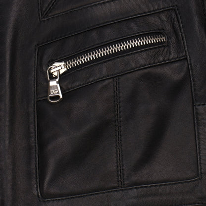Dolce & Gabbana Multi-Zip Cropped Leather Jacket (42)