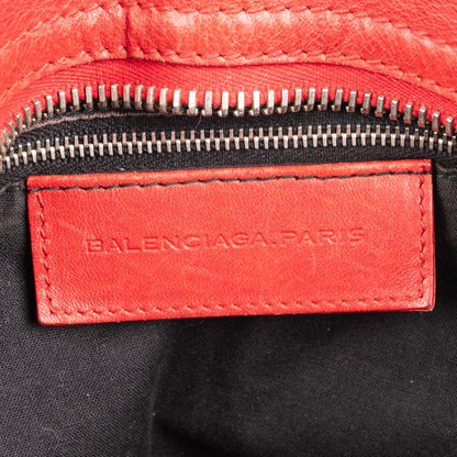 Balenciaga Red Leather The City Handbag