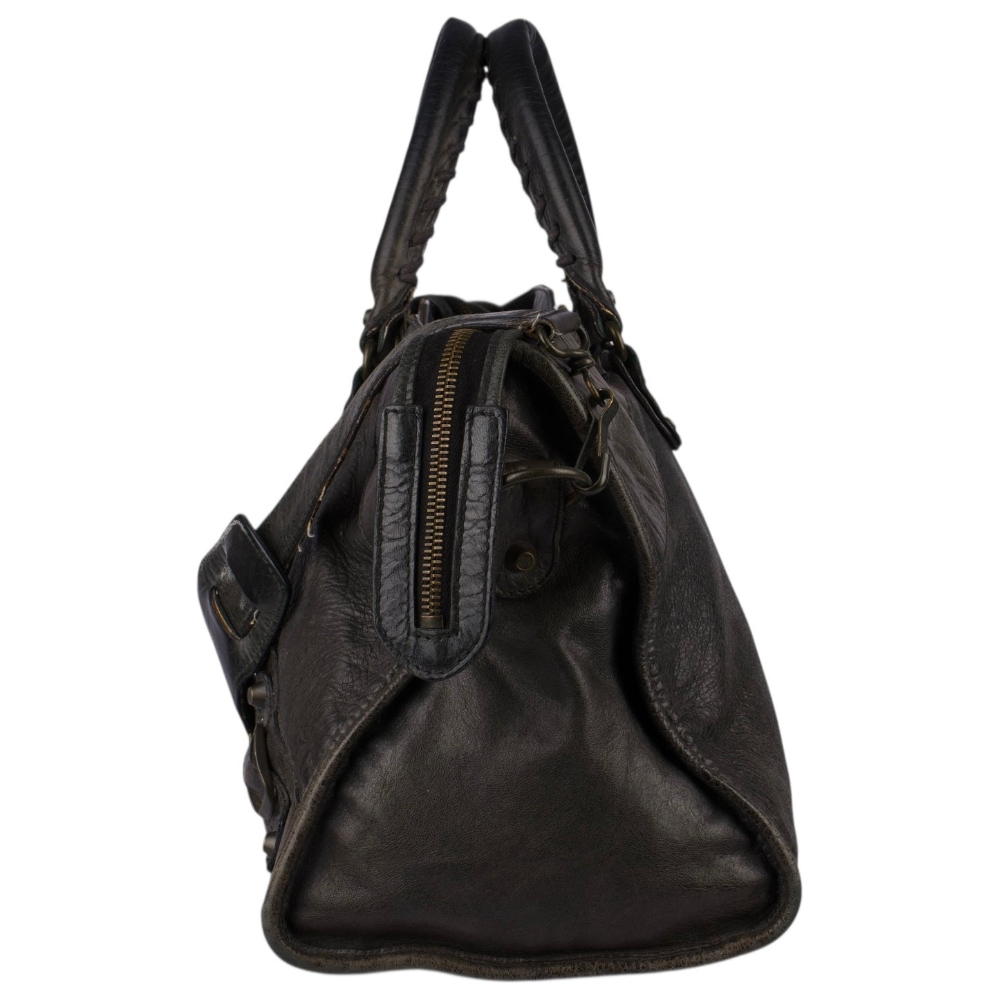 Balenciaga Black Leather City Handbag