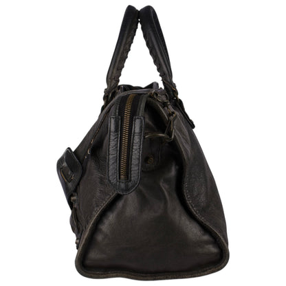 Balenciaga Black Leather City Handbag