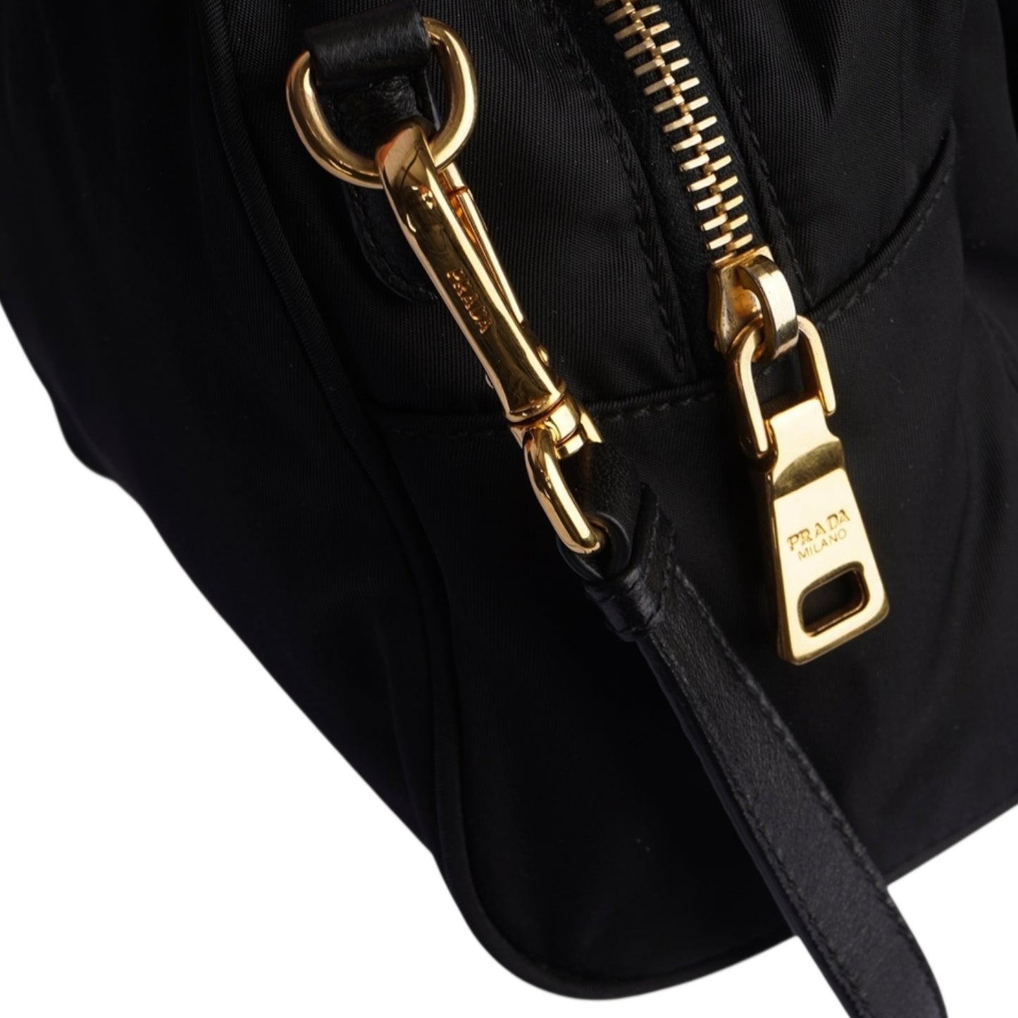 Prada Black Tessuto Fiocco Nylon Bow Detail Bag