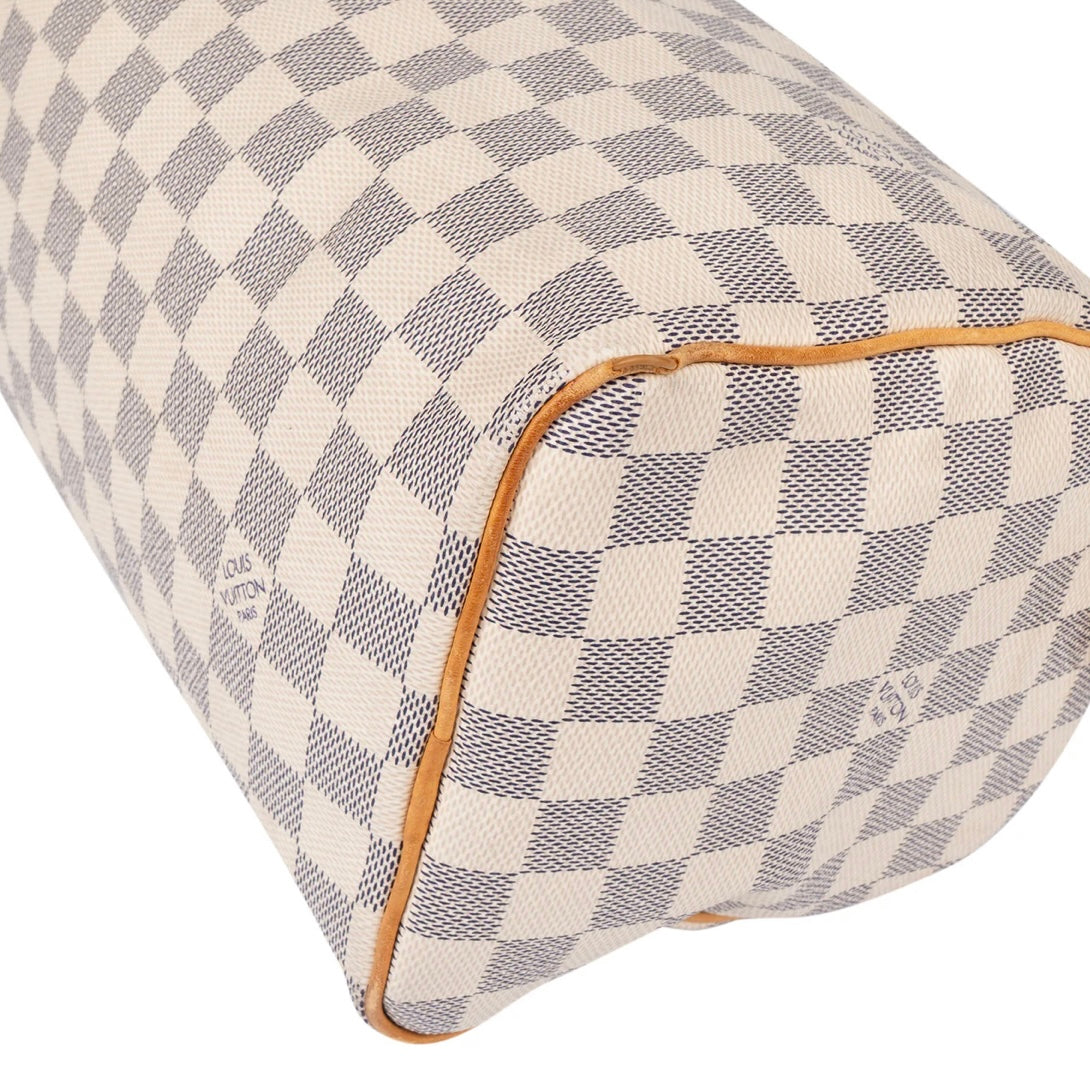 Louis Vuitton Damier Azur Monogram Speedy 25 Handbag
