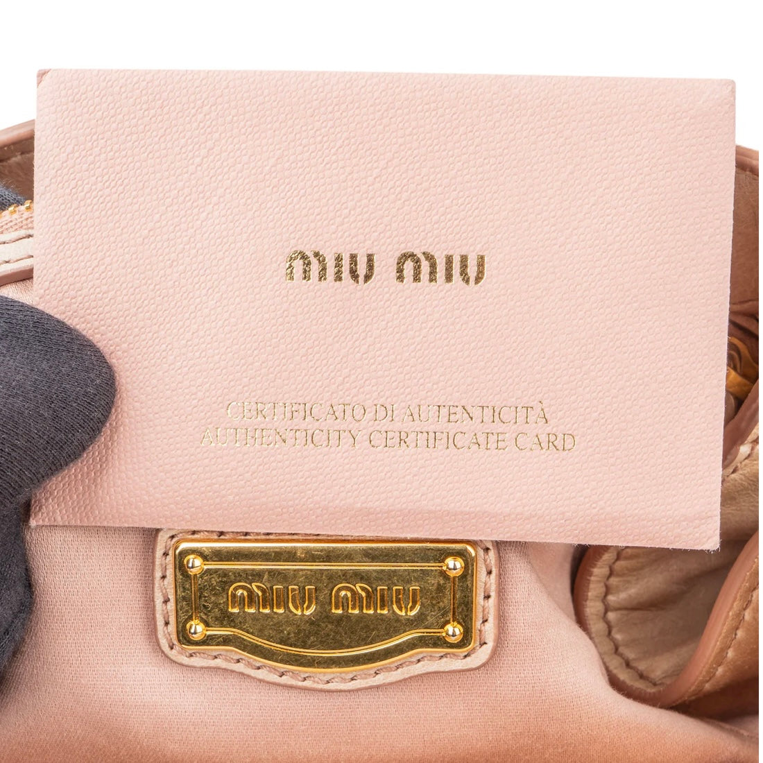 Miu Miu Rose Leather City Handbag