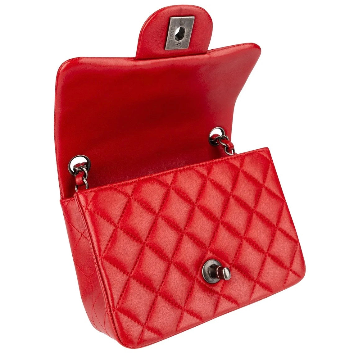Chanel Quilted Lambskin Mini Rectangular Single
Flap Crossbody Bag