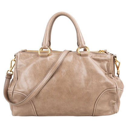 Prada Vitello Shine Leather Bauletto Handbag