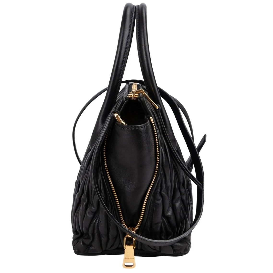 Miu Miu Black Quilted Nappa Leather Handbag