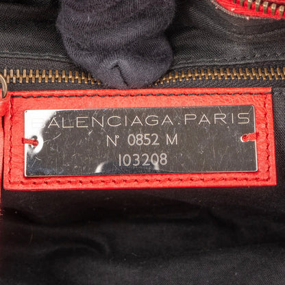 Balenciaga Red Leather First City Handbag