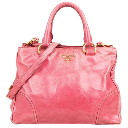 Prada Pink Vitello Lux Shine
Leather Tote Handbag