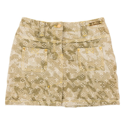 Louis Vuitton Beige Monogram Camouflage Denim Mini Skirt (FR34 / DE32)