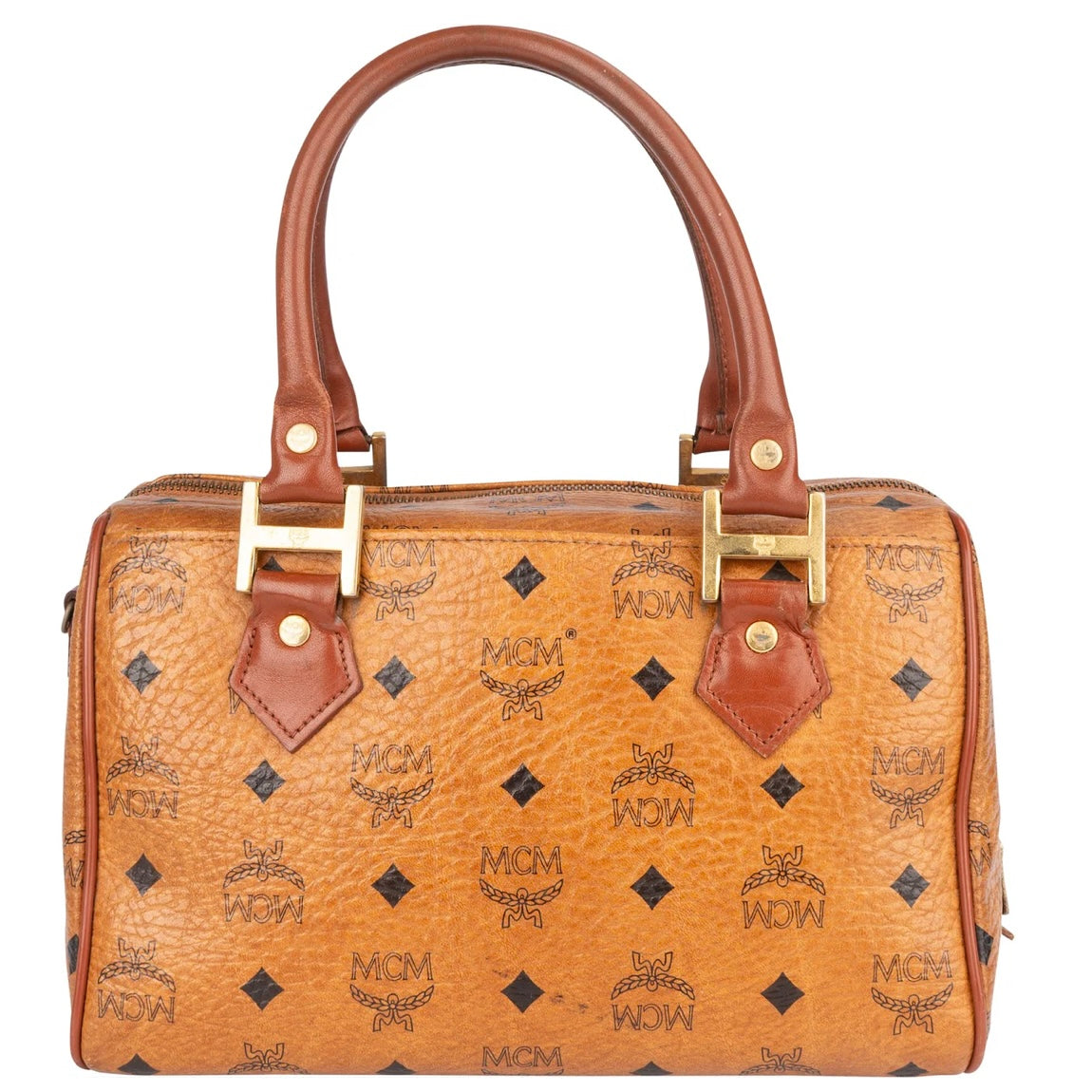 MCM Monogram Visetos Boston Handbag