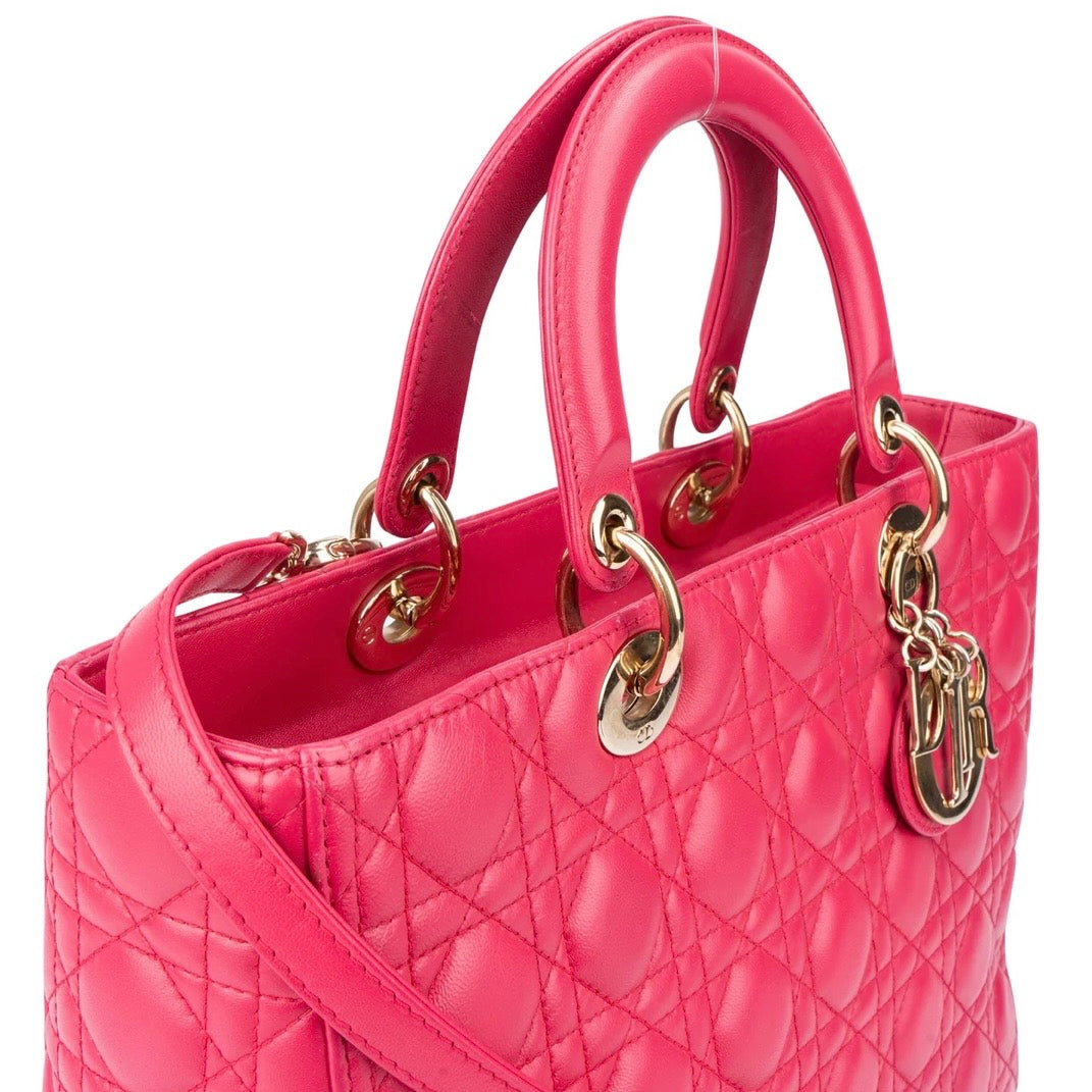 Christian Dior Quilted Leather Lady Dior Handbag
