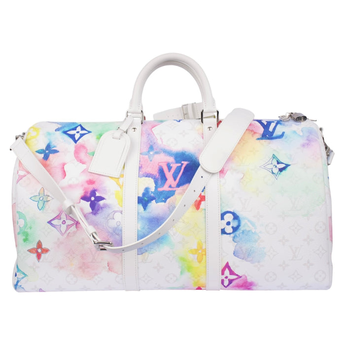 Louis Vuitton Canvas Monogram Limited Watercolor Keepall 50 Bandouliere