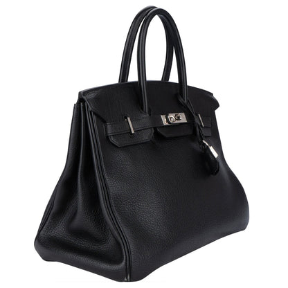 Hermès Noir Togo Leather Palladium Birkin 35 Handbag