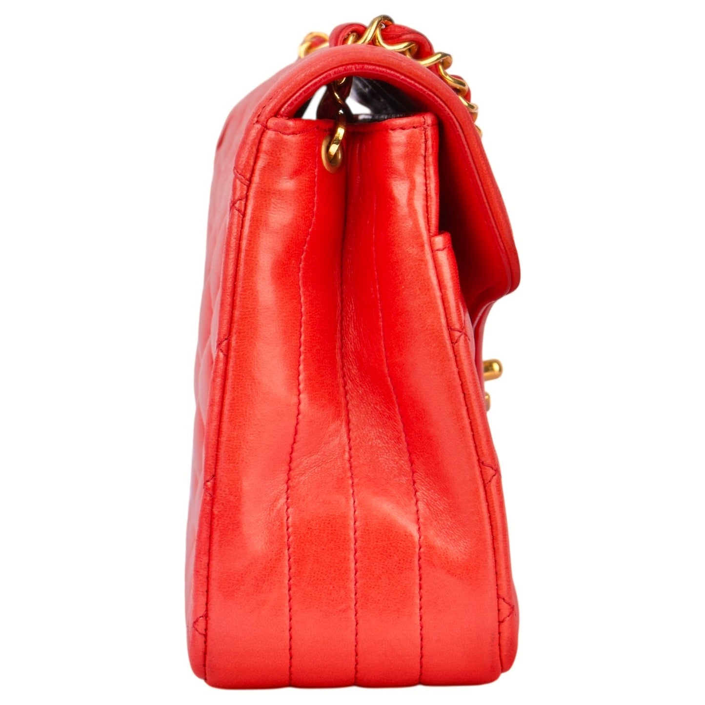 Chanel Quilted Lambskin 24K Gold Single Flap Crossbody Bag