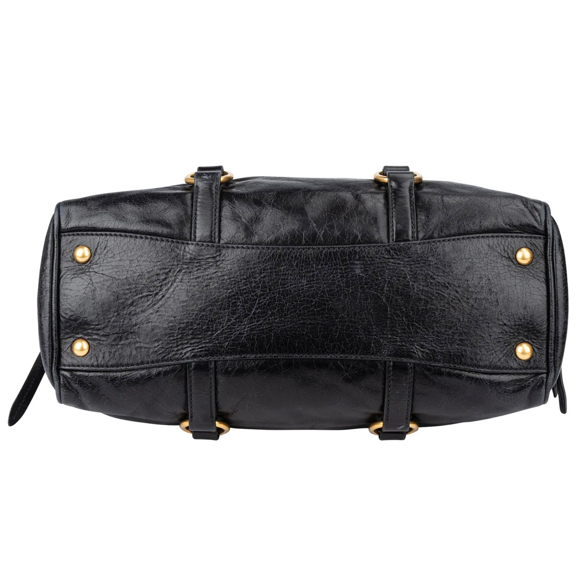 Miu Miu Black Leather City Handbag