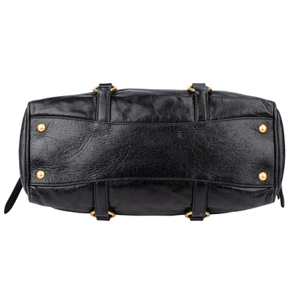 Miu Miu Black Leather City Handbag