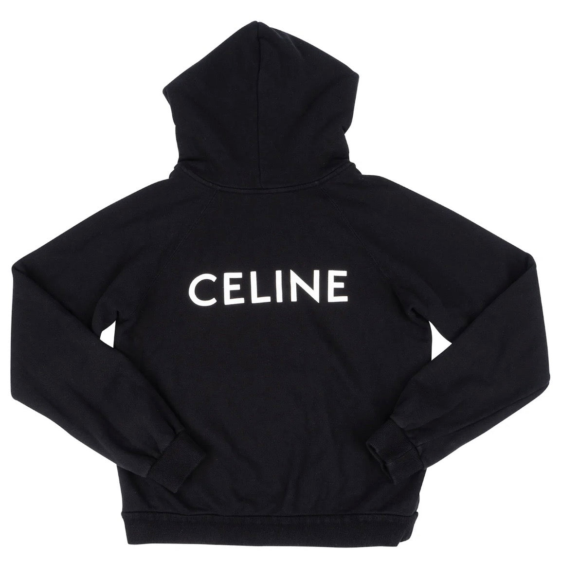 Celine Black Cotton Back Emblem Hoodie (M)