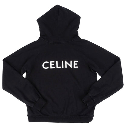 Celine Black Cotton Back Emblem Hoodie (M)