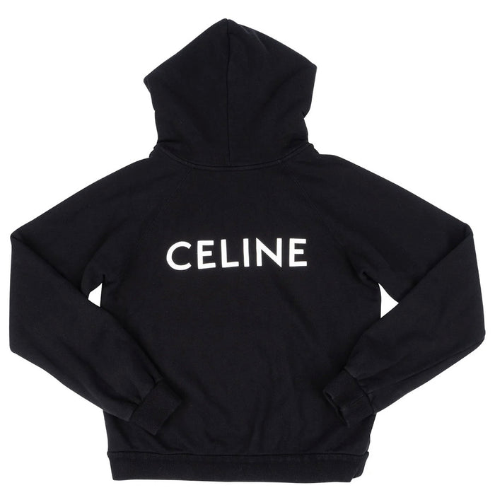 Celine Black Cotton Back Emblem Hoodie (M)