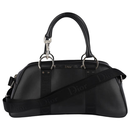Christian Dior Black Crystal Hook Bowling Bag