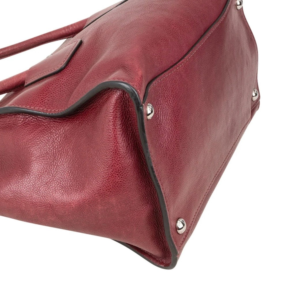 Prada Glace Calf Leather Twin
Pocket Shopper Handbag