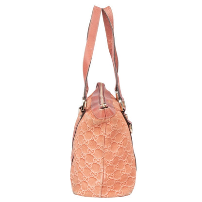 Gucci Pink Suede Monogram Abbey Handbag
