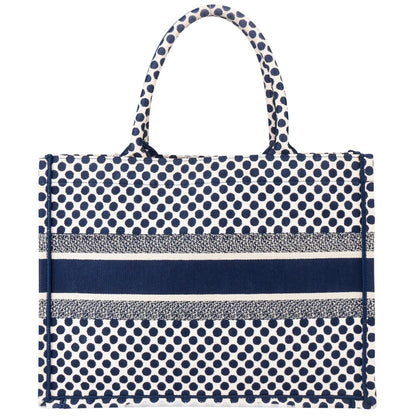 Christian Dior Dots Monogram Cotton Medium Tote Bag