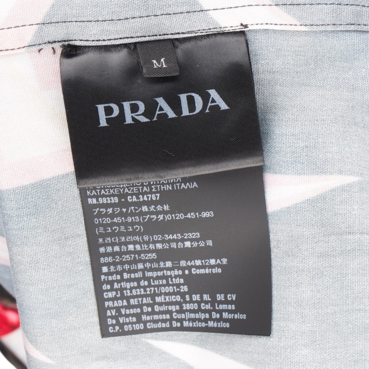 Prada FW19 Red Double Match Split Bowling Shirt