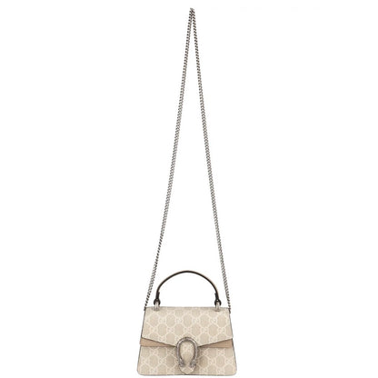 Gucci Monogram GG Supreme Dionysus Super Mini Top Handle Kelly Handbag
