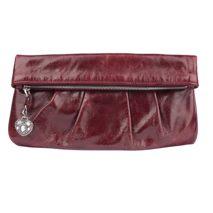 Miu Miu Bordeaux Leather Clutch Bag